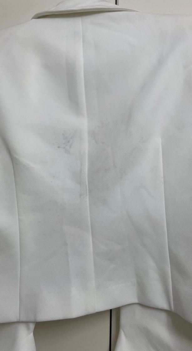 Beyaz arkadan bağlamalı Kemerli Mini Kadın Blazer - Görsel 3