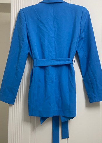 Kadın Mavi Kemerli Ofis Blazeri - Görsel 3