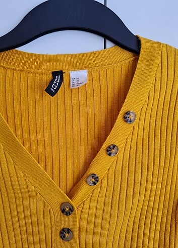 xs Beden altın Renk H&M divided v yakalı triko kazak