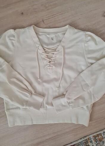 s Beden ten rengi Renk S beden h&m pamuklu sweatshirt