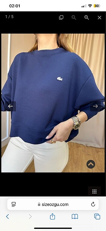 Lacoste Orj Marka Lacivert Sweatshirt