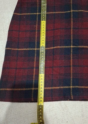 Ekose desenli kaşe etek - Görsel 4