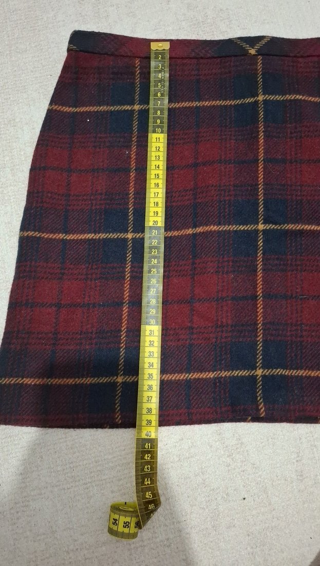 Ekose desenli kaşe etek - Görsel 4