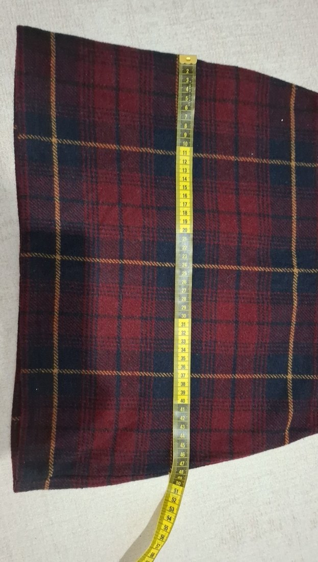 Ekose desenli kaşe etek - Görsel 5