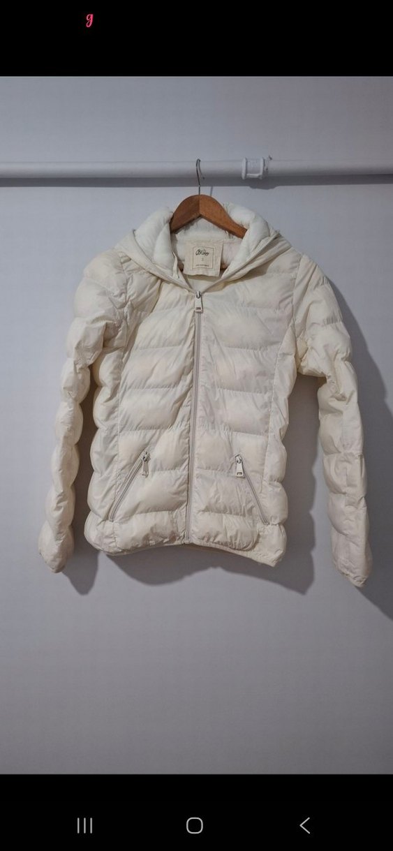 Beyaz Fermuarlı Kadın Kışlık Mont - Görsel 2