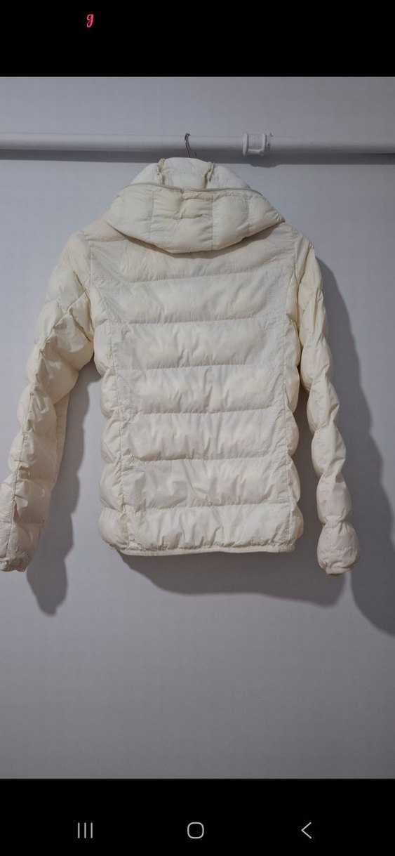 Beyaz Fermuarlı Kadın Kışlık Mont - Görsel 3