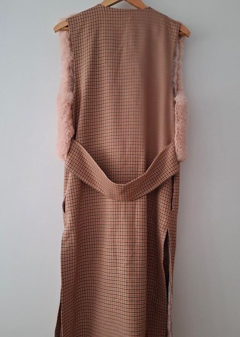 Bej Uzun Tüylü Kadın Yelek - Görsel 2