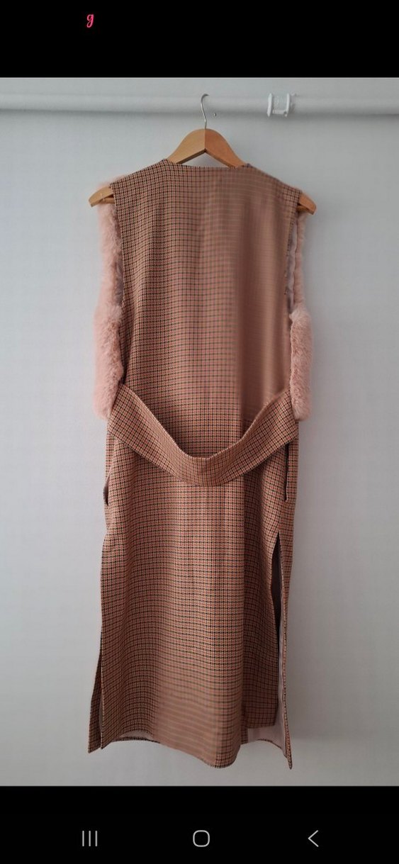 Bej Uzun Tüylü Kadın Yelek - Görsel 2