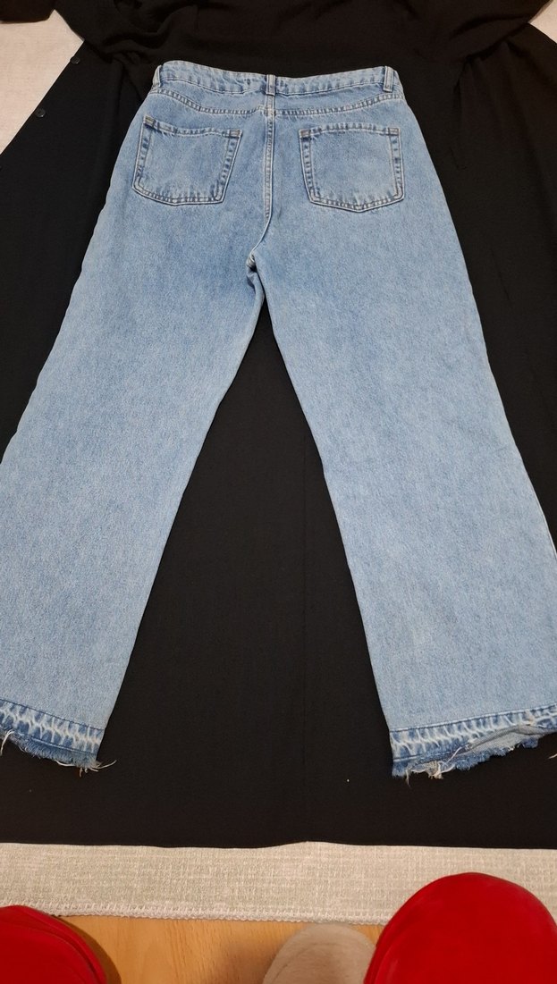 Gri Mavi Midi Kot Pantolon - Görsel 3