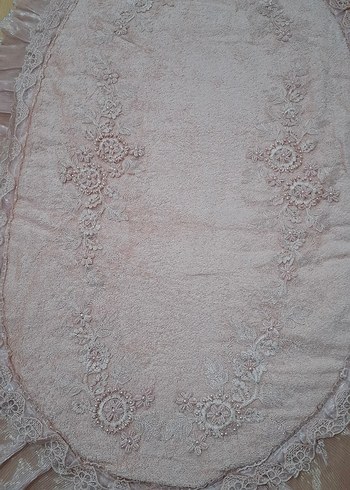 çeyizlik Nakışlı Pembe Banyo Paspası Seti - Görsel 2