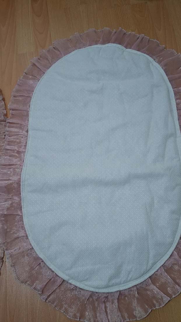 çeyizlik Nakışlı Pembe Banyo Paspası Seti - Görsel 3