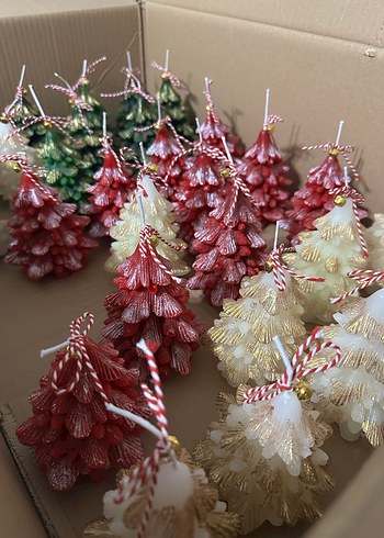 Yeni yıl renkli Çam Ağacı Mum - Görsel 5