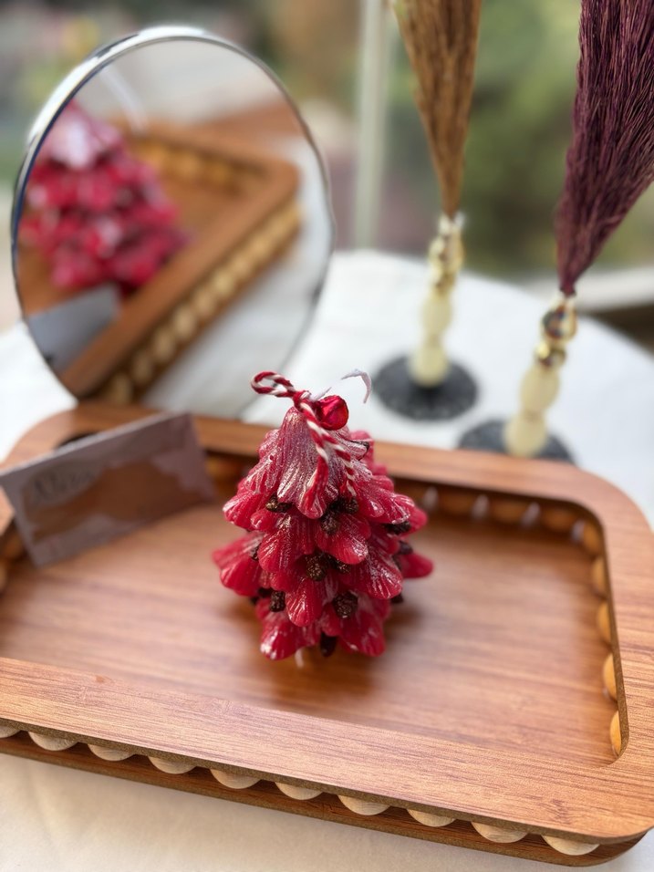 Yeni yıl renkli Çam Ağacı Mum - Görsel 2