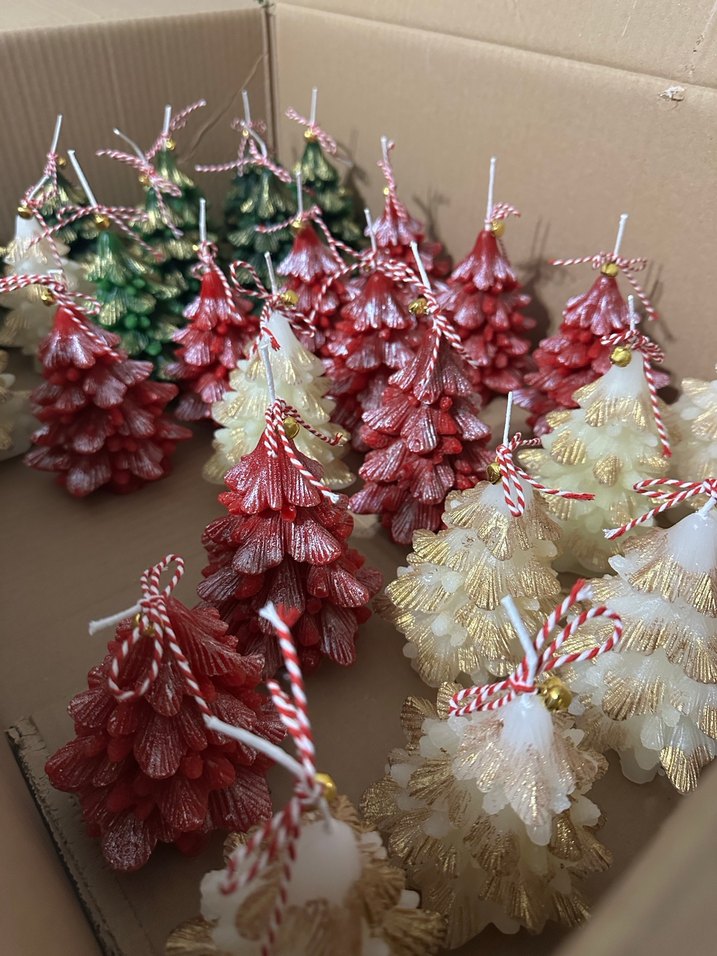 Yeni yıl renkli Çam Ağacı Mum - Görsel 5