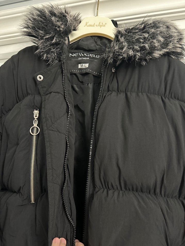 Siyah Kürklü Kadın Kışlık Mont - Görsel 5