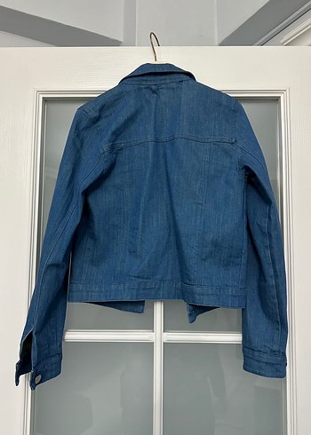 Düğmeli Mavi Kadın Denim Ceket - Görsel 3