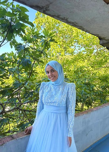 Abiye prenses model bebek mavisi abiye