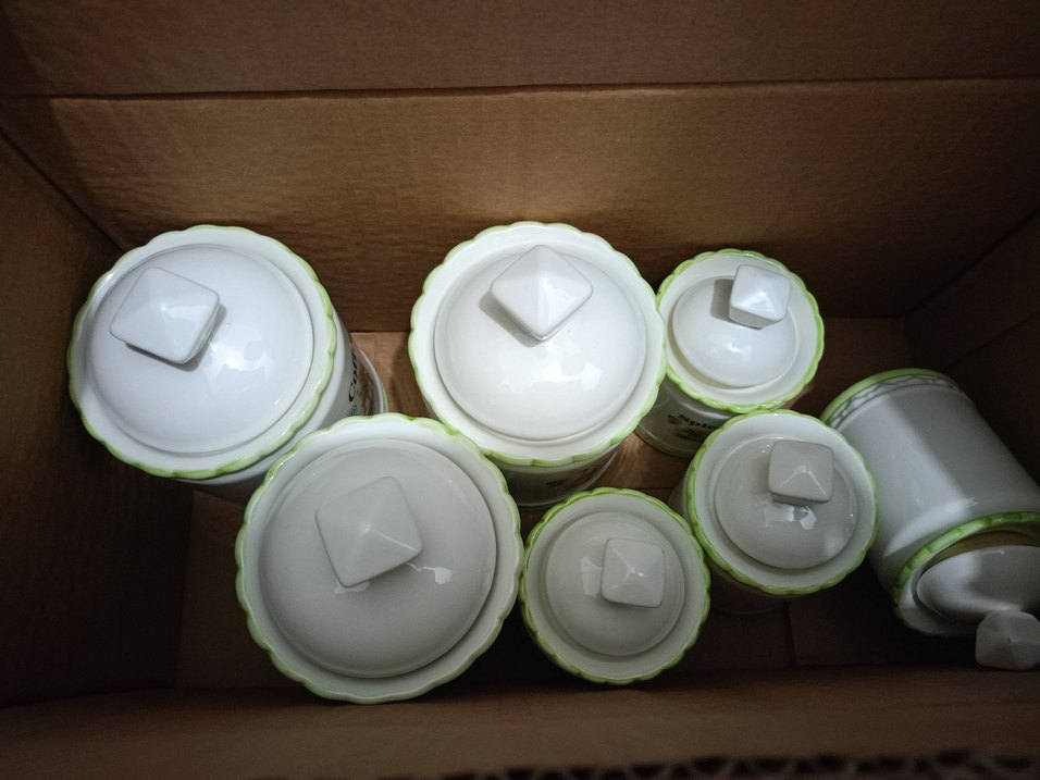 Renkli Desenli Beyaz Mutfak Saklama baharatlık takımı - Görsel 2