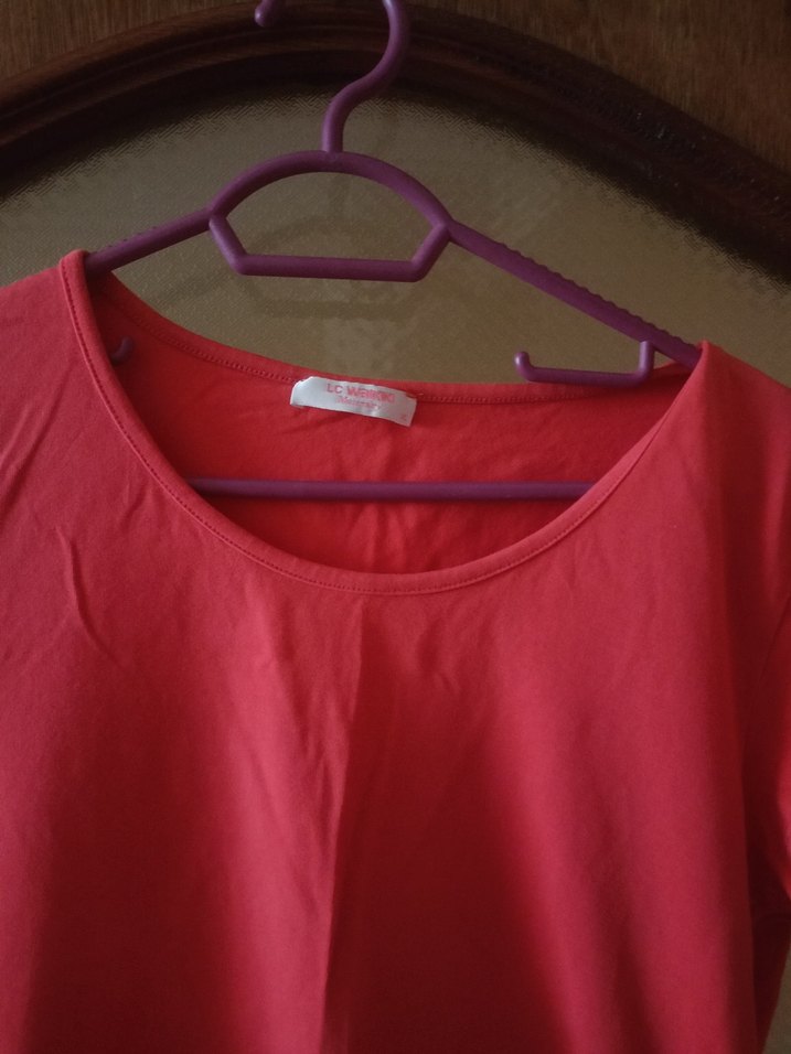 Pembe Baskılı Kısa Kollu Hamile Bluzu - Görsel 3