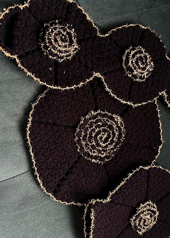 El Yapımı Siyah gold lif seti simli - Görsel 6