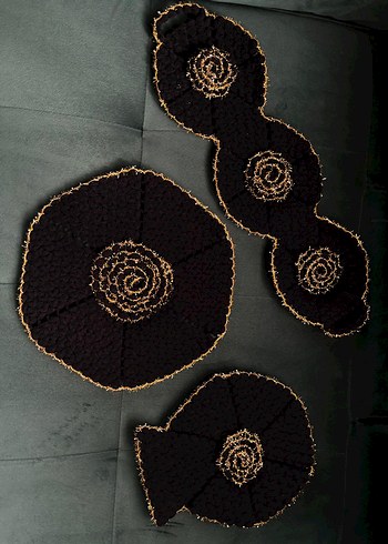 El Yapımı Siyah gold lif seti simli - Görsel 2