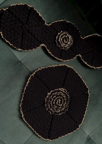 El Yapımı Siyah gold lif seti simli - Görsel 3