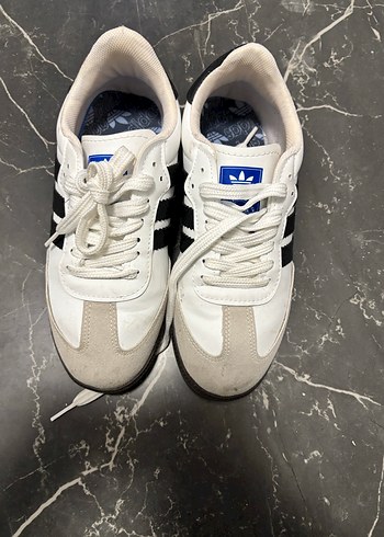 Beyaz Siyah Adidas Samba Spor Ayakkabı - Görsel 4