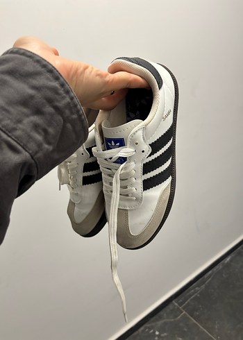 Beyaz Siyah Adidas Samba Spor Ayakkabı - Görsel 3