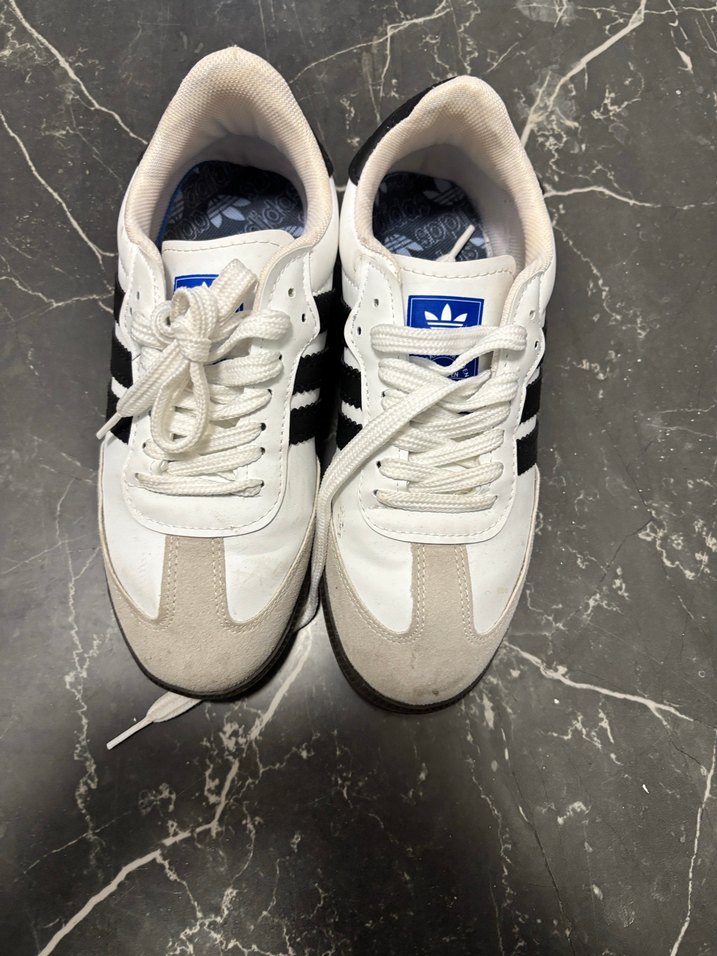 Beyaz Siyah Adidas Samba Spor Ayakkabı - Görsel 4