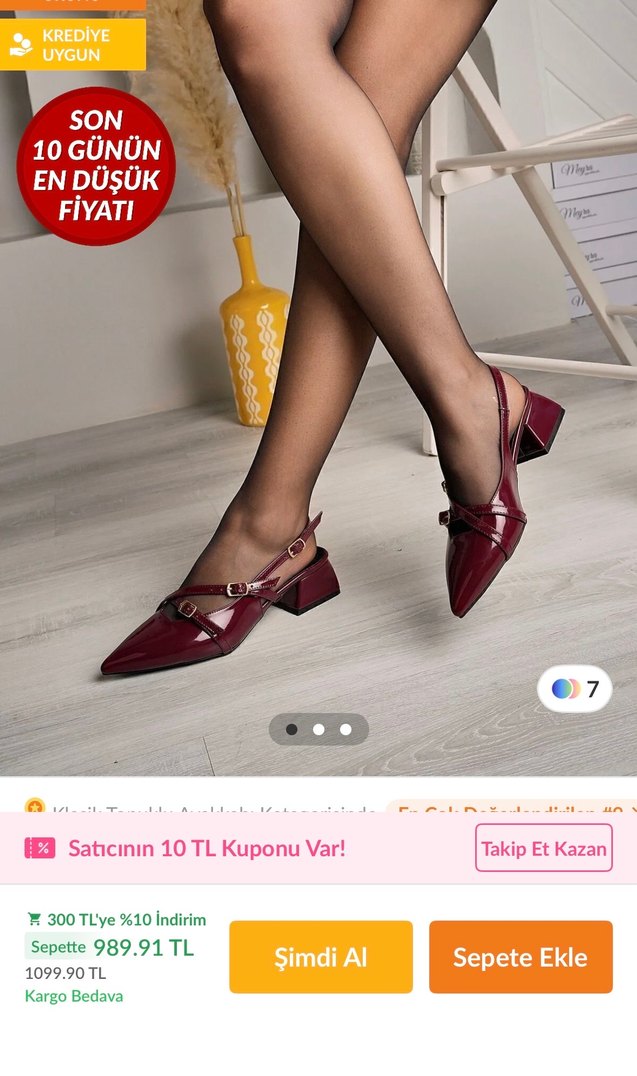 Bordo Parlak Tokalı Kadın Topuklu Ayakkabı - Görsel 2