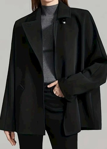 Siyah Midi Kadın Kaban - Görsel 3