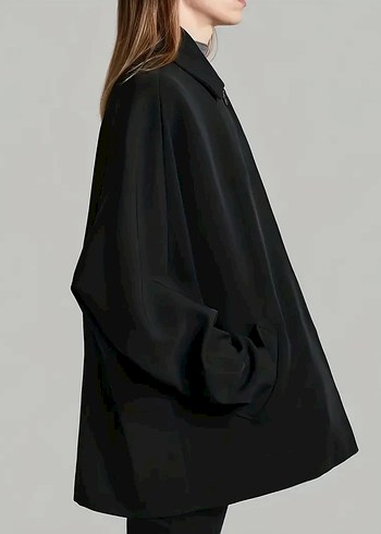 Siyah Midi Kadın Kaban - Görsel 4