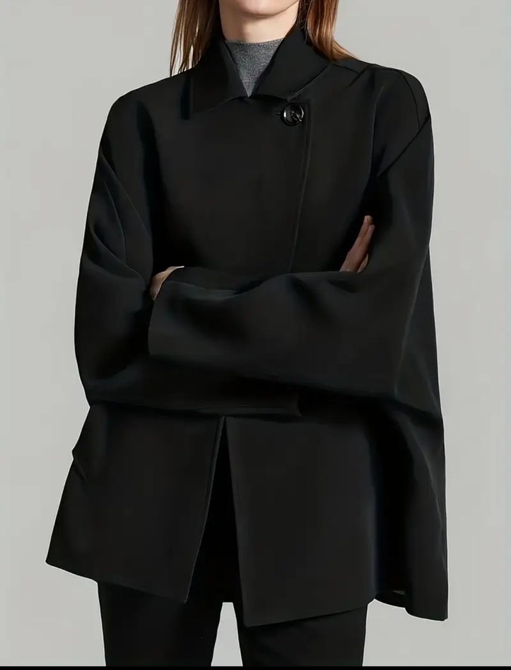 Siyah Midi Kadın Kaban - Görsel 2