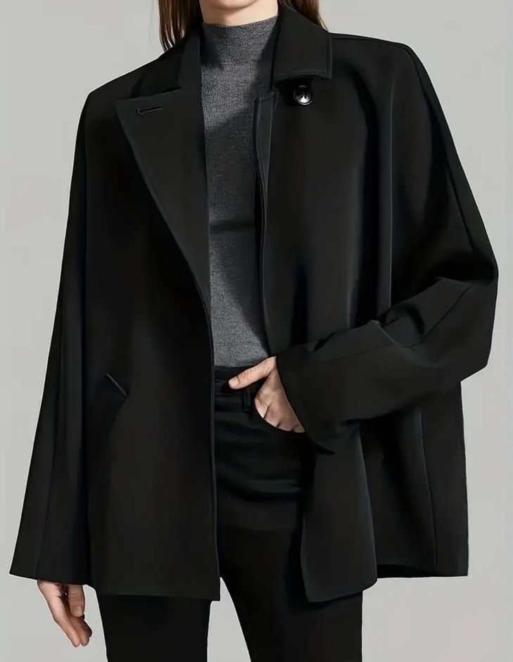 Siyah Midi Kadın Kaban - Görsel 3