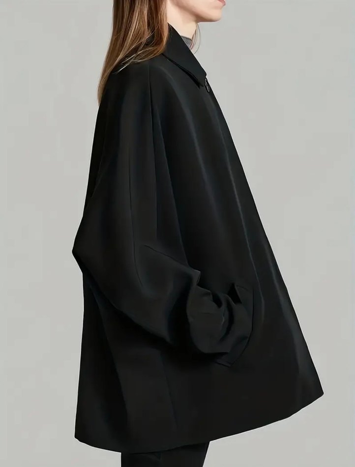 Siyah Midi Kadın Kaban - Görsel 4