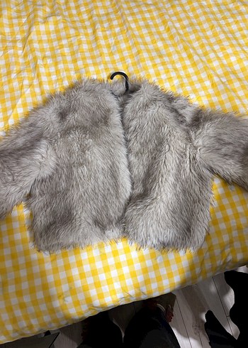 Gri  Kadın Kürk Mont - Görsel 5