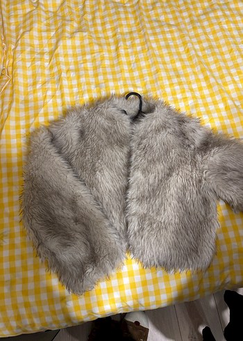 Gri  Kadın Kürk Mont - Görsel 2