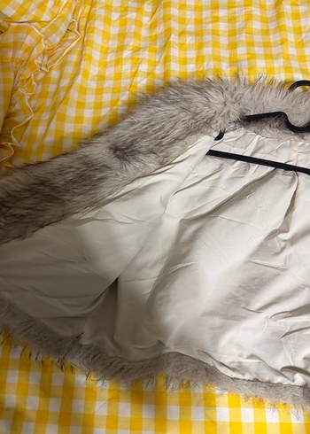 Gri  Kadın Kürk Mont - Görsel 4