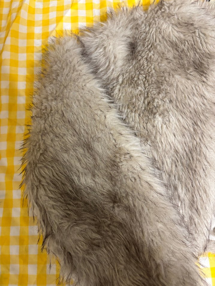 Gri  Kadın Kürk Mont - Görsel 3