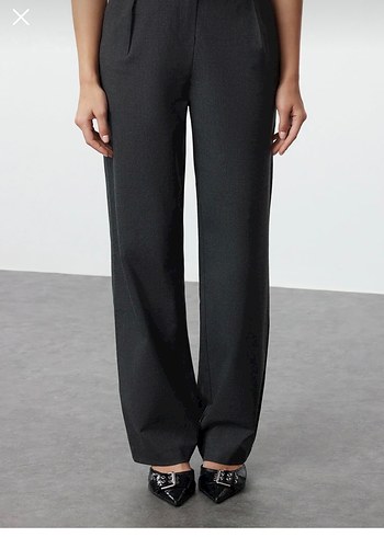 Gri  Kumaş Pantolon - Görsel 4