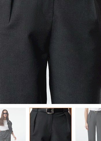 Gri  Kumaş Pantolon - Görsel 3