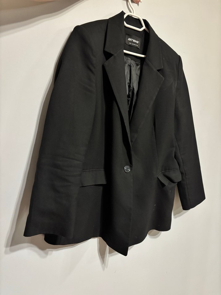 Siyah Düğmeli Kadın Blazer Ceket - Görsel 3