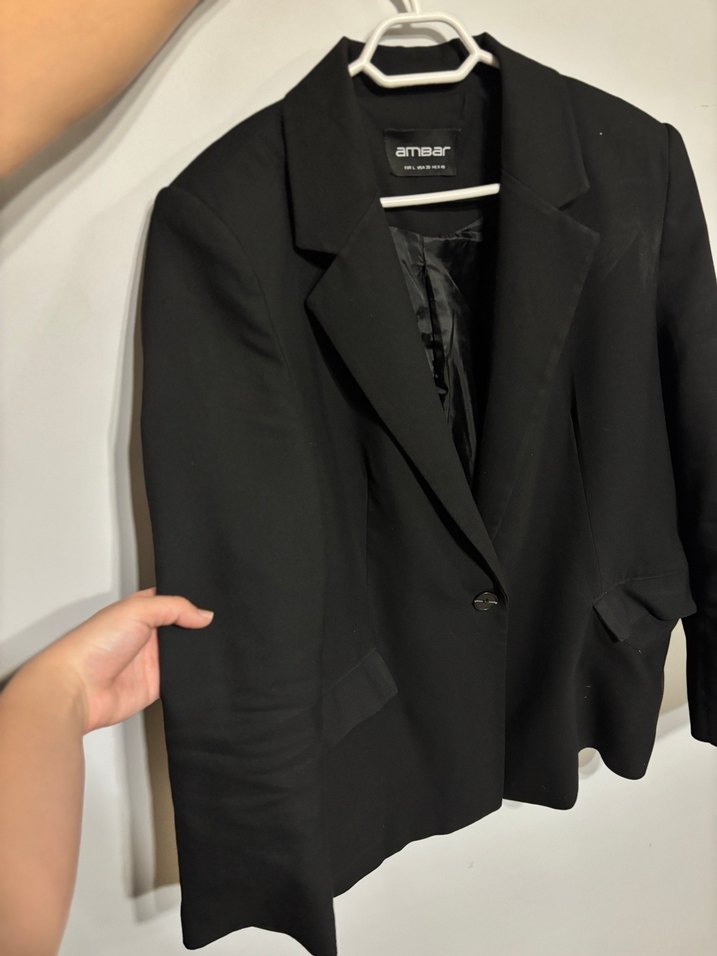 Siyah Düğmeli Kadın Blazer Ceket - Görsel 2