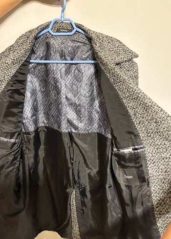 Gri Düğmeli Midi Erkek Palto - Görsel 2