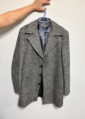 Gri Düğmeli Midi Erkek Palto - Görsel 3