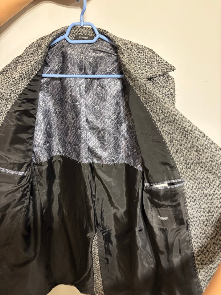 Gri Düğmeli Midi Erkek Palto - Görsel 2