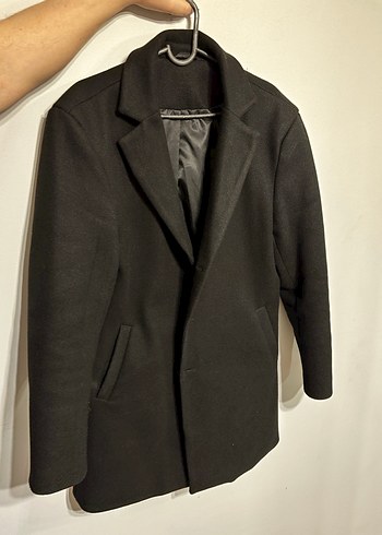 Düğmeli Siyah Midi Erkek Kaban - Görsel 2