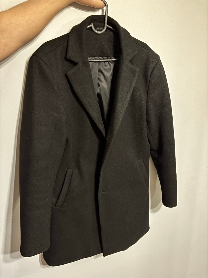 Düğmeli Siyah Midi Erkek Kaban - Görsel 2