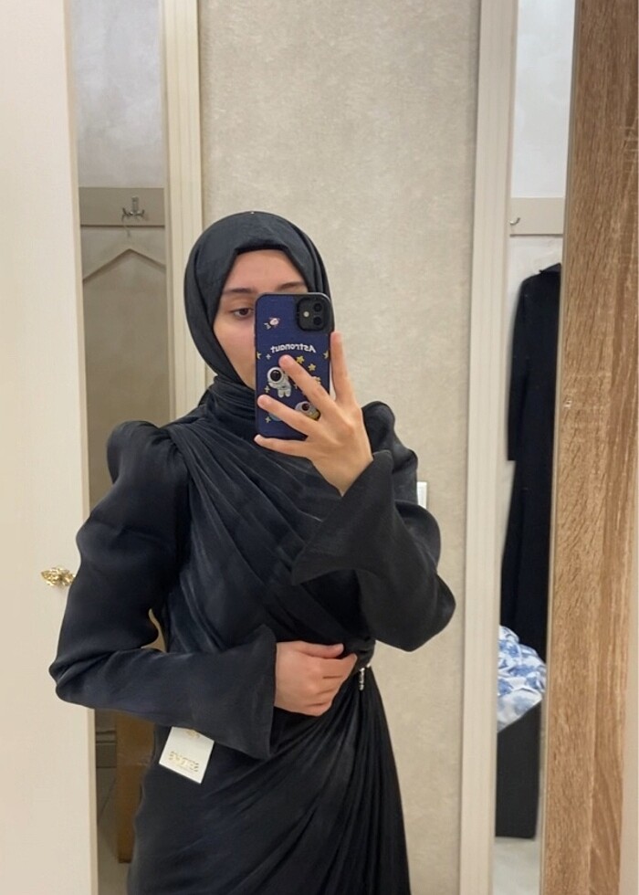 Setrms tesettür siyah abiye yeni sezon - Görsel 2