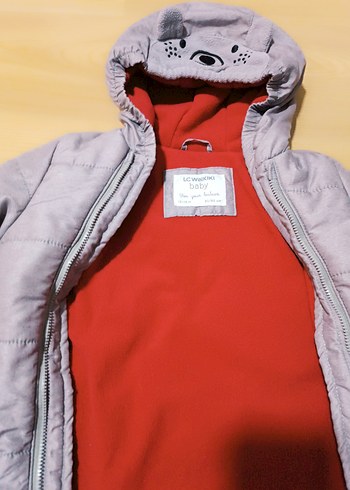 Gri Fermuarlı Bebek Kayak Tulumu - Görsel 4